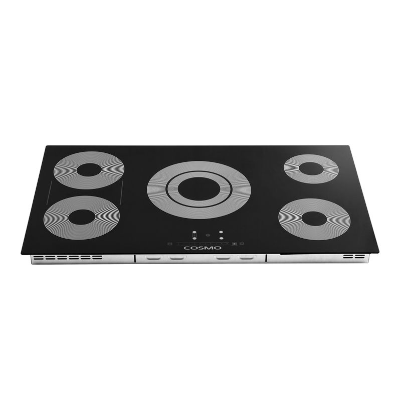 36 in. Electric Ceramic Glass Cooktop with 4 Burners in Black Porcelain