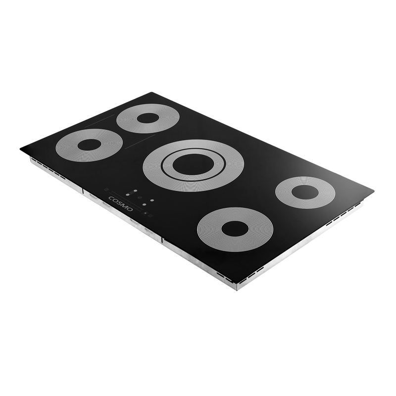 36 in. Electric Ceramic Glass Cooktop with 4 Burners in Black Porcelain