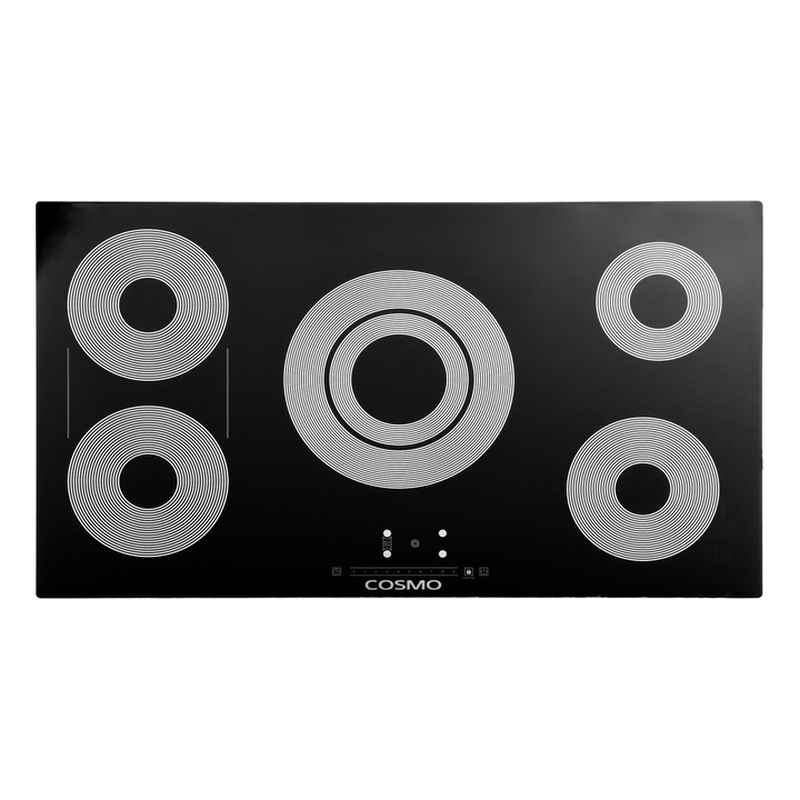 36 in. Electric Ceramic Glass Cooktop with 4 Burners in Black Porcelain