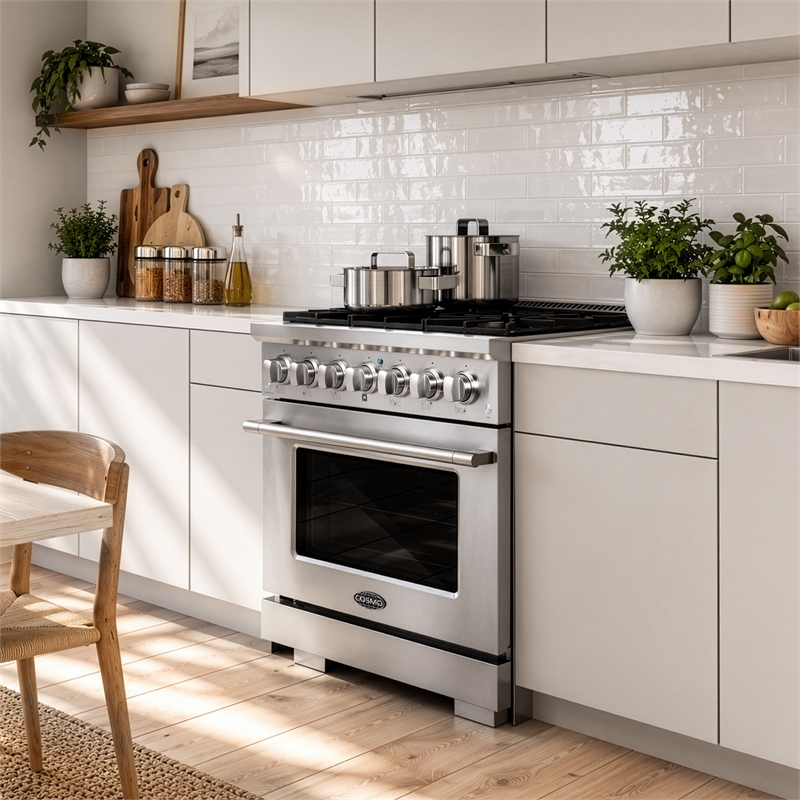 36 in. vista coll 5.4 cu. ft. 6 burner gas range in stainless steel