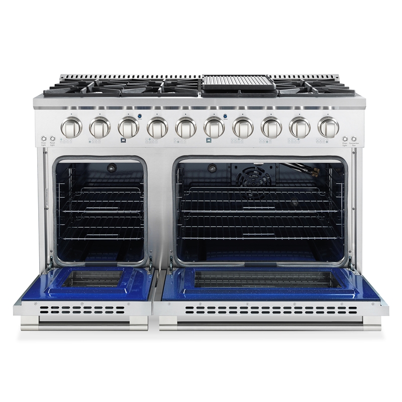48 in. Vista Collection 6.6 cu. ft. Double Oven Gas Range in Stainless Steel
