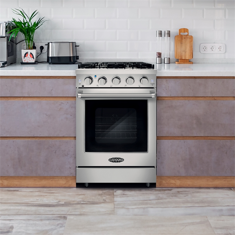 24 in. Haven Collection 3.73 cu. ft. 4 Burner Gas Range in Stainless Steel