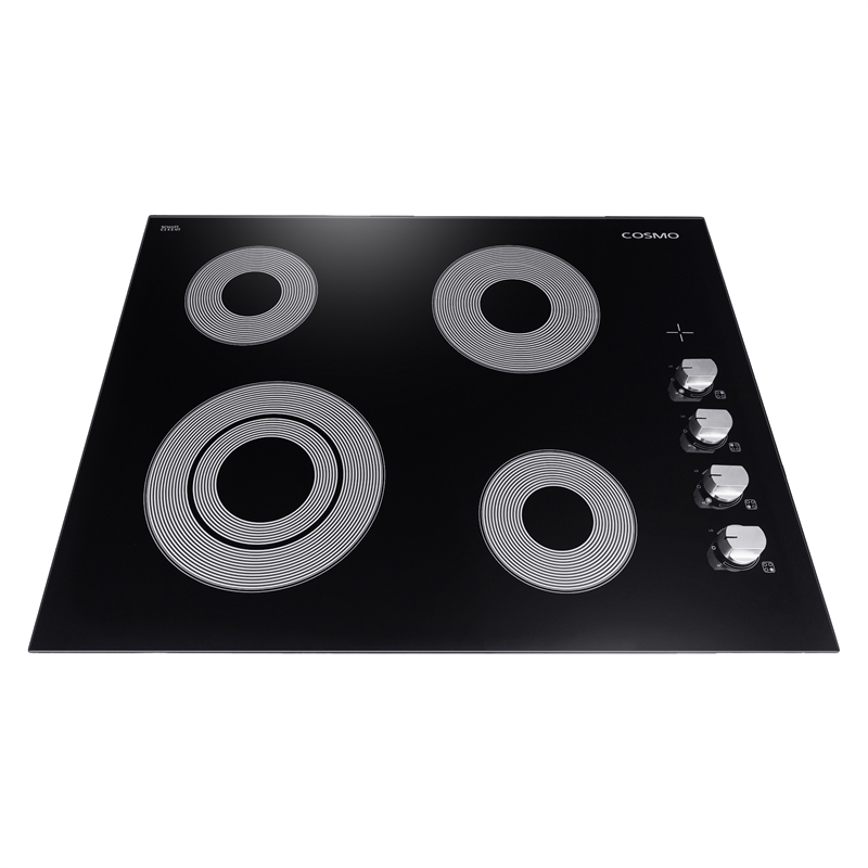 24 in. Electric Ceramic Glass Cooktop with 4 Elements Dual Zone Element