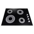 24 in. Electric Ceramic Glass Cooktop with 4 Elements Dual Zone Element
