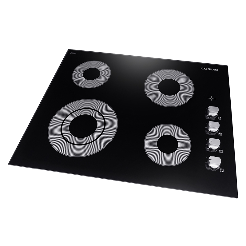 24 in. Electric Ceramic Glass Cooktop with 4 Elements Dual Zone Element