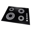 24 in. Electric Ceramic Glass Cooktop with 4 Elements Dual Zone Element