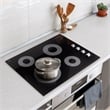 24 in. Electric Ceramic Glass Cooktop with 4 Elements Dual Zone Element