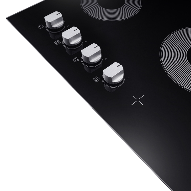 24 in. Electric Ceramic Glass Cooktop with 4 Elements Dual Zone Element