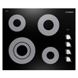 24 in. Electric Ceramic Glass Cooktop with 4 Elements Dual Zone Element