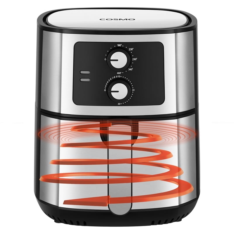 5.8 Quart Electric Hot Air Fryer with 1400W in Stainless Steel