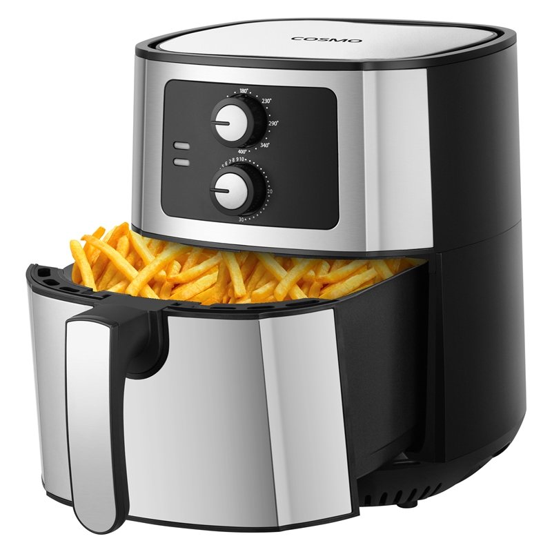 5.8 Quart Electric Hot Air Fryer with 1400W in Stainless Steel
