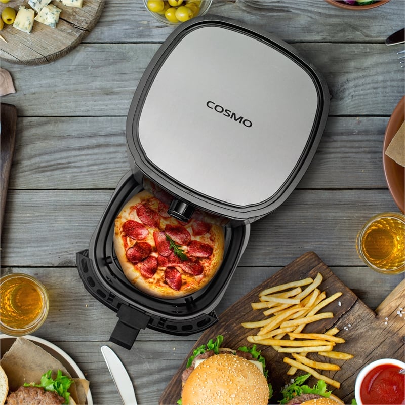 5.8 Quart Electric Hot Air Fryer with 1400W in Stainless Steel