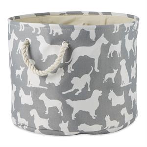 polyester pet bin dog show gray round small 9x12x12