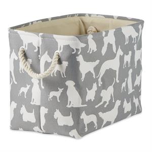 polyester pet bin dog show gray rectangle large 17.5x12x15