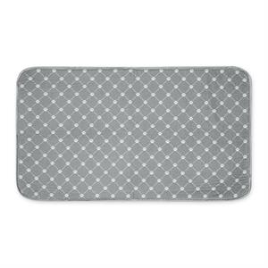 gray printed trellis paw pet mat large 14x24
