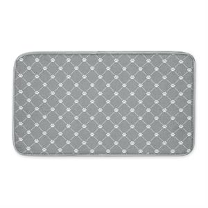 gray printed trellis paw pet mat small 10x18