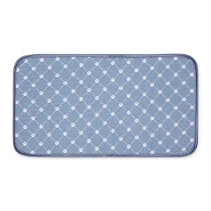 stonewash blue printed trellis paw pet mat small 10x18