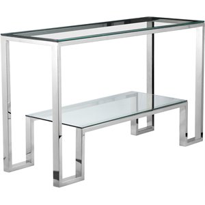 pangea home laurence metal console in silver
