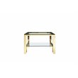 Pangea Home Laurence Long Metal Coffee Table in Polished Gold