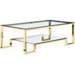 Pangea Home Laurence Long Metal Coffee Table in Polished Gold