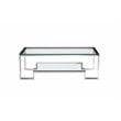 Pangea Home Laurence Long Metal Coffee Table Long in Silver