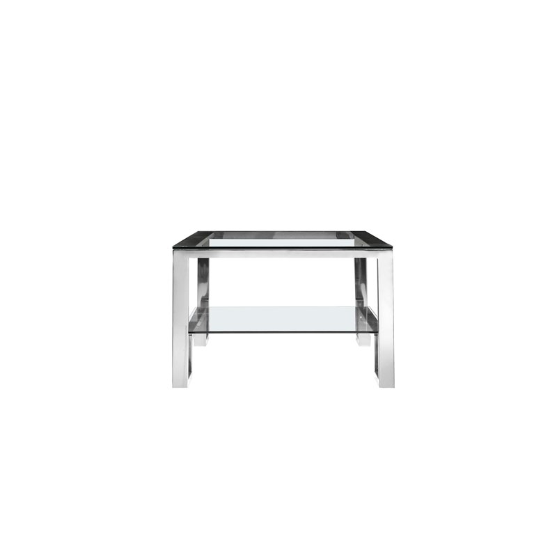 Pangea Home Laurence Long Metal Coffee Table Long in Silver