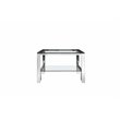 Pangea Home Laurence Long Metal Coffee Table Long in Silver