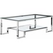 Pangea Home Laurence Long Metal Coffee Table Long in Silver