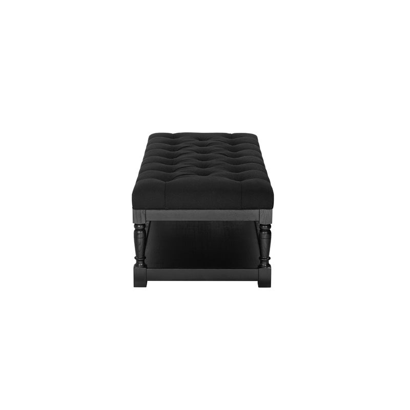 Pangea Home Athena Wood Rectangle Coffee Table in Black