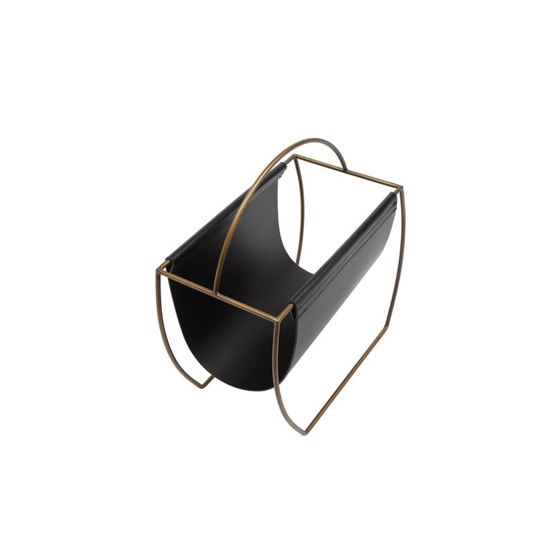 Pangea Home Blake Metal Magazine Rack in Black