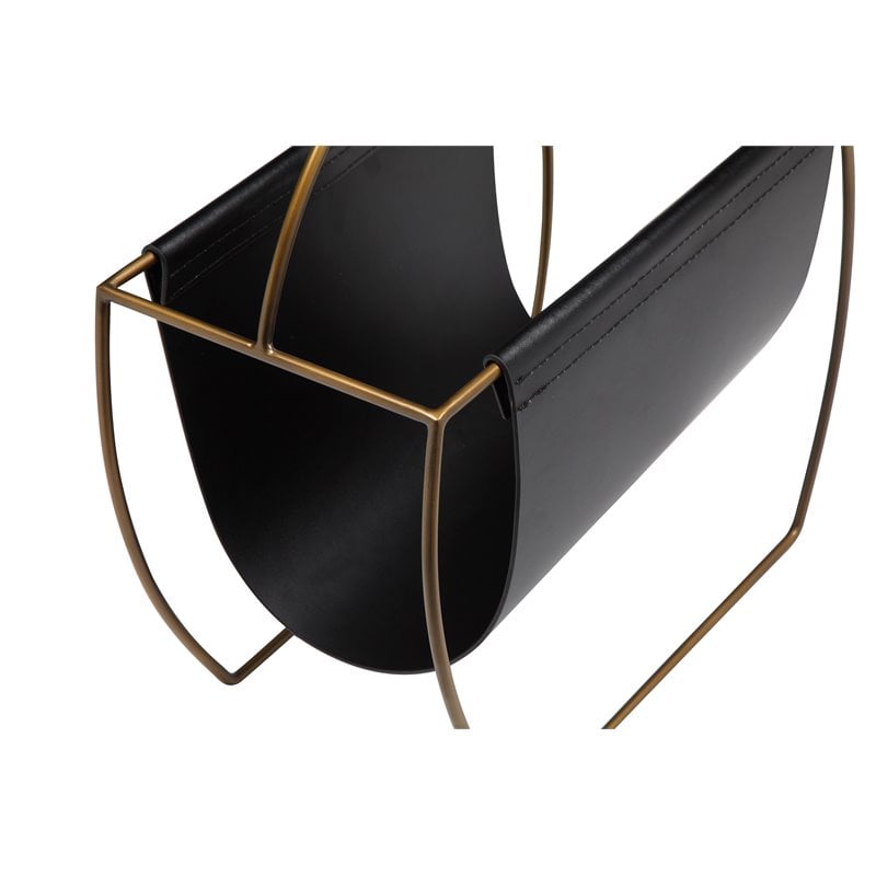Pangea Home Blake Metal Magazine Rack in Black
