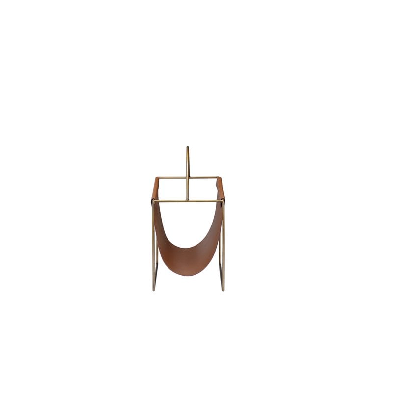 Pangea Home Blake Metal Magazine Rack in Brown