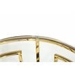 Pangea Home Edward Metal Round Side Table with Glass in Polished Gold