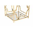 Pangea Home Edward Metal Side Table with Glass in Polished Gold