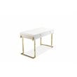 Pangea Home Julia Stainless Steel Desk in Glossy White Lacquer & Gold