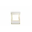 Pangea Home Julia Stainless Steel Desk in Glossy White Lacquer & Gold