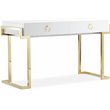 Pangea Home Julia Stainless Steel Desk in Glossy White Lacquer & Gold