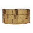 Pangea Home Margot Metal Coffee Table with Glass in Gold Leaf