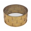 Pangea Home Margot Metal Coffee Table with Glass in Gold Leaf