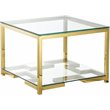 Pangea Home Nina Metal Side Table in Polished Gold
