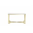 Pangea Home Sophia Stainless Steel Console in White Lacquer & Gold