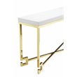 Pangea Home Sophia Stainless Steel Console in White Lacquer & Gold