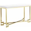 Pangea Home Sophia Stainless Steel Console in White Lacquer & Gold