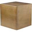 Pangea Home Spencer Large Metal Side Table in Brushed Brass