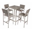 Pangea Home Breeze 5-piece Modern Aluminum Frame Patio Bar Set in Gray