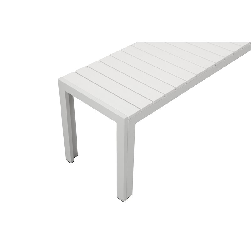 Pangea Home Breeze Modern Anodized Aluminum Frame Outdoor Bench in White