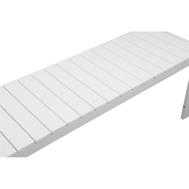 Pangea Home Breeze Modern Anodized Aluminum Frame Outdoor Bench in White