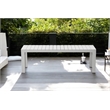 Pangea Home Breeze Modern Anodized Aluminum Frame Outdoor Bench in White
