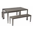 Pangea Home Breeze 3-piece Modern Aluminum Frame Patio Dining Set in Gray
