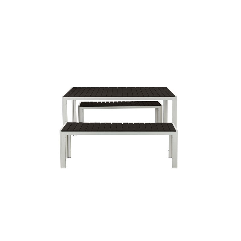 Pangea Home Breeze 3-piece Aluminum Frame Patio Dining Set in White/Black